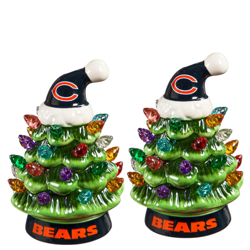Charlton Home 4" Mini LED Tabletop Christmas Tree, Chicago Bears